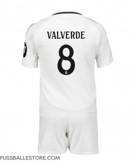 Günstige Real Madrid Federico Valverde #8 Heimtrikotsatz Kinder 2024-25 Kurzarm (+ Kurze Hosen)